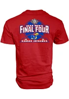 Kansas Jayhawks Womens Red 2022 Final Four Over Dyed Short Sleeve T-Shirt