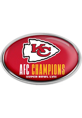 Kansas City Chiefs 2022 Conf Champs Domed Car Emblem - Red