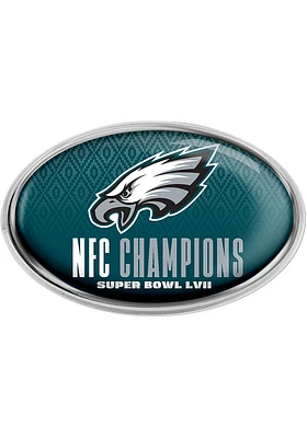 Philadelphia Eagles 2022 Conf Champs Domed Car Emblem - Midnight Green