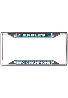 Philadelphia Eagles 2022 Conf Champs Metal License Plate Frame - Midnight Green