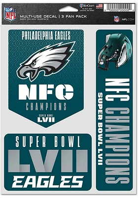 Philadelphia Eagles 2022 Conf Champs 3pk Auto Decal - Midnight Green