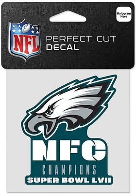 Philadelphia Eagles 2022 Conf Champs 4x4 Auto Decal - Midnight Green