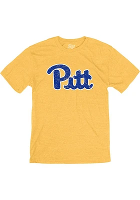 Pitt Panthers Gold Team Name Short Sleeve Fashion T Shirt