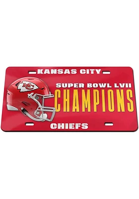 Kansas City Chiefs Red 2022 Super Bowl Champs Champ Car Accessory License Plate