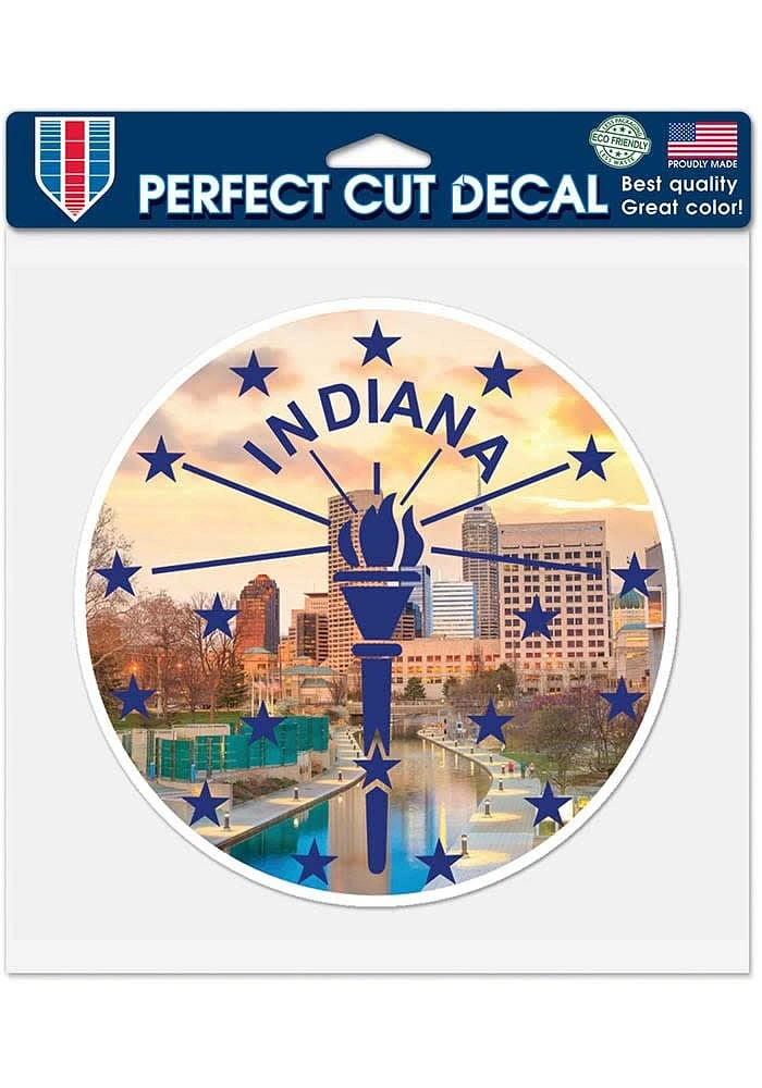 Indianapolis 8 inch X 8 inch Auto Decal - Yellow