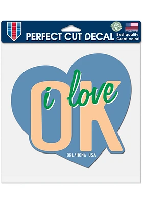 Oklahoma 8 inch X 8 inch Auto Decal - Blue