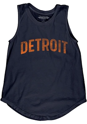 Detroit Womens Navy Blue Lennon Wordmark Tank Top