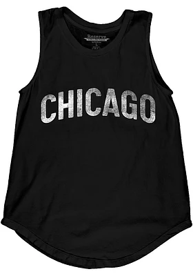 Chicago Womens Black Lennon Wordmark Tank Top