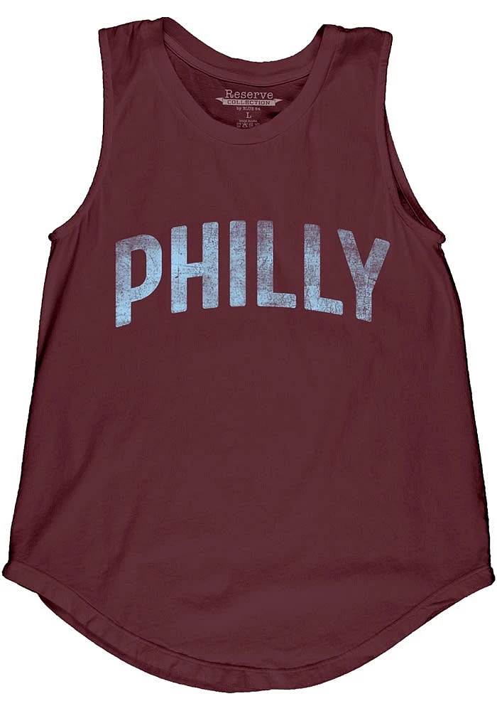 Philadelphia Womens Maroon Lennon Wordmark Tank Top