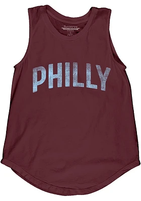 Philadelphia Womens Maroon Lennon Wordmark Tank Top