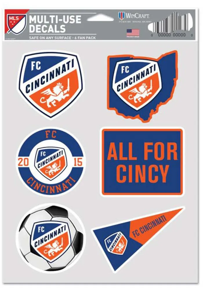 FC Cincinnati 6pk Fan Auto Decal - Blue