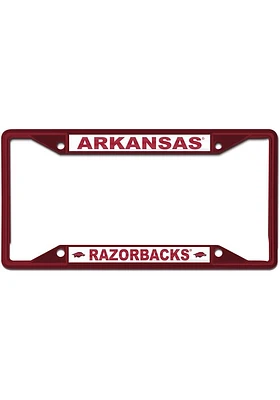 Arkansas Razorbacks Color Metal License Plate Frame - Red