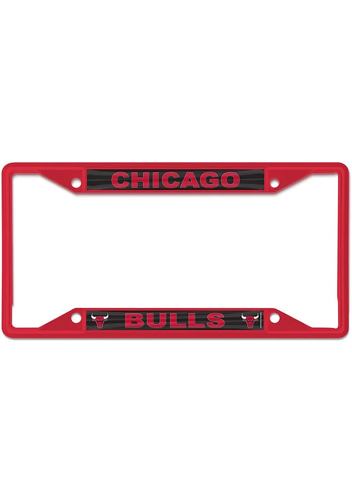 Chicago Bulls Color Metal License Plate Frame - Red