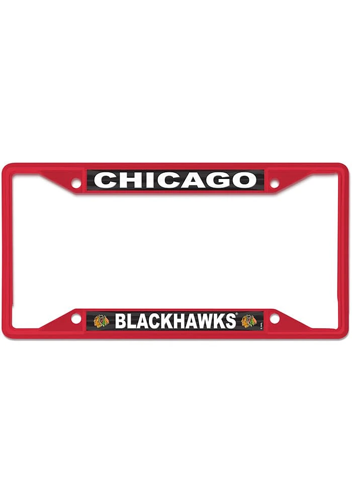 Chicago Blackhawks Color Metal License Plate Frame - Red