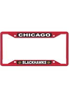 Chicago Blackhawks Color Metal License Plate Frame - Red