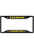 Iowa Hawkeyes Color Metal License Plate Frame - Black