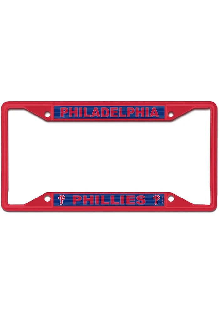 Philadelphia Phillies Color Metal License Plate Frame - Red