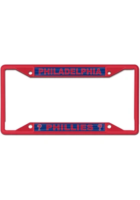 Philadelphia Phillies Color Metal License Plate Frame - Red
