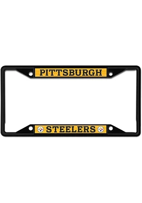 Pittsburgh Steelers Color Metal License Plate Frame - Black