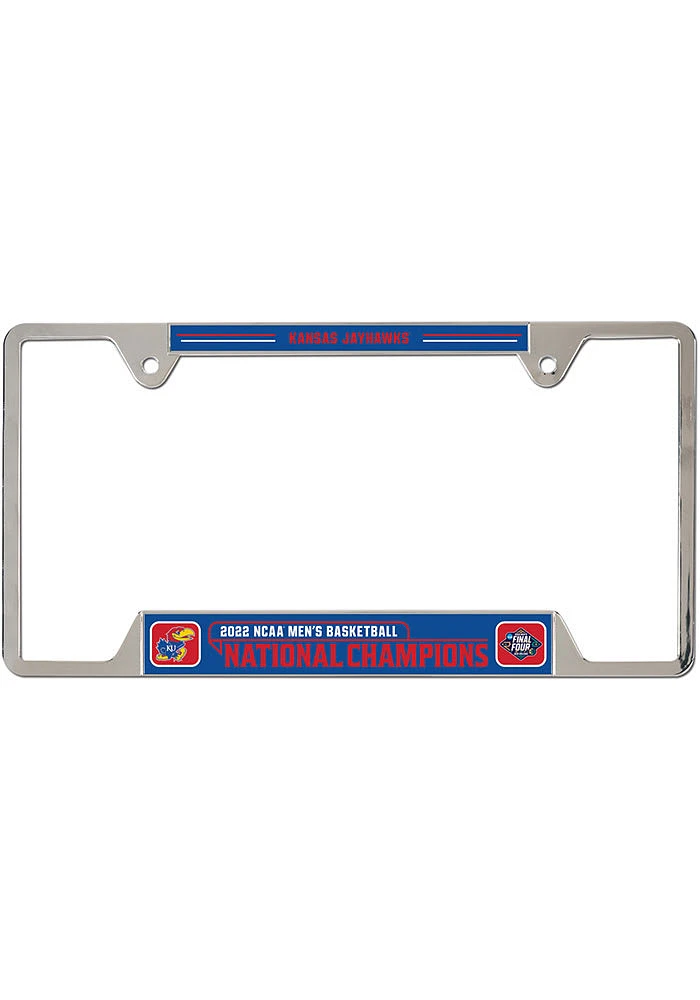 Kansas Jayhawks 2022 National Champs Metal License Plate Frame - Red
