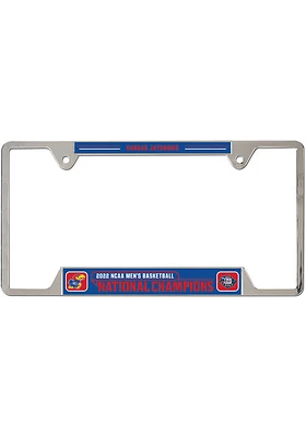 Kansas Jayhawks 2022 National Champs Metal License Plate Frame - Red