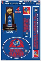 Kansas Jayhawks 2022 National Champs 11x17 4pk Auto Decal - Red
