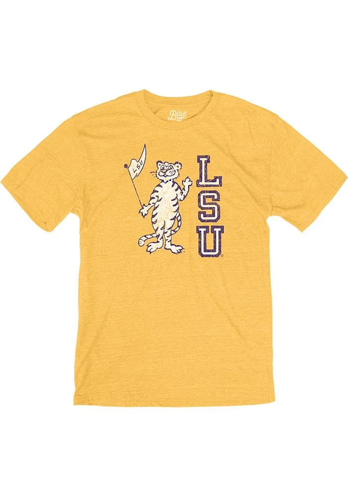 LSU Tigers Gold Vault Mascot Short Sleeve Fashion T Shirt