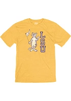 LSU Tigers Gold Vault Mascot Short Sleeve Fashion T Shirt