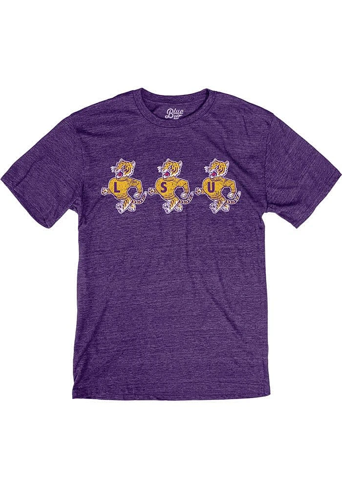 LSU Tigers Purple Running Short Sleeve Fashion T Shirt