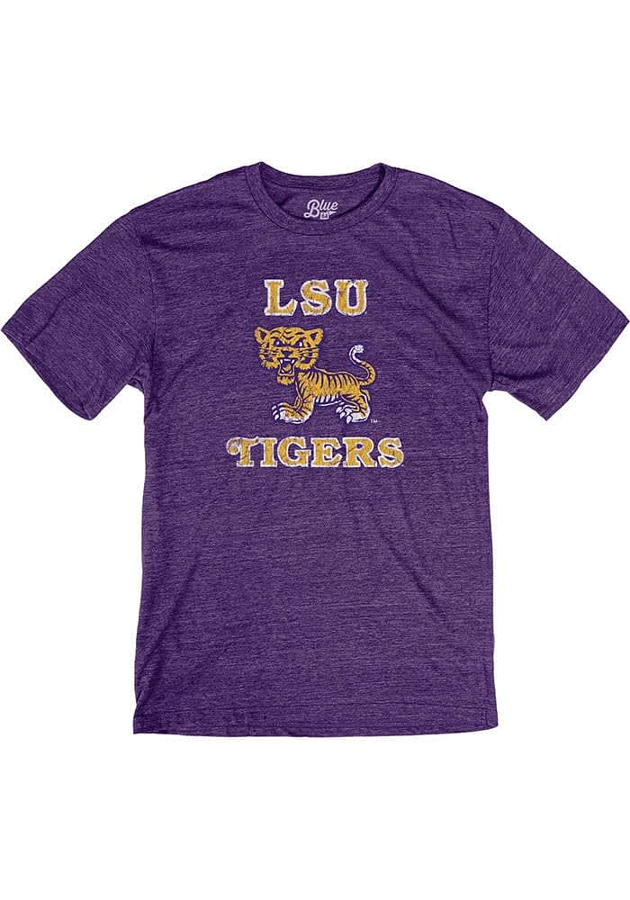 LSU Tigers Purple Alt Tiger Mascot Short Sleeve Fashion T Shirt