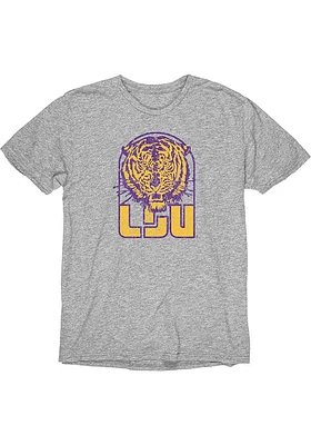 LSU Tigers Grey Vintage Vault Mascot Short Sleeve Fashion T Shirt