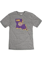 LSU Tigers Grey State of Short Sleeve Fashion T Shirt