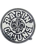 Louisiana Ragin' Cajuns Chrome Free Form Car Emblem - Silver