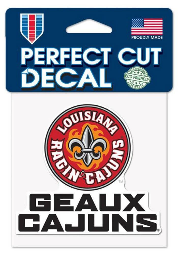 Louisiana Ragin' Cajuns 4x4 Slogan Auto Decal - Red