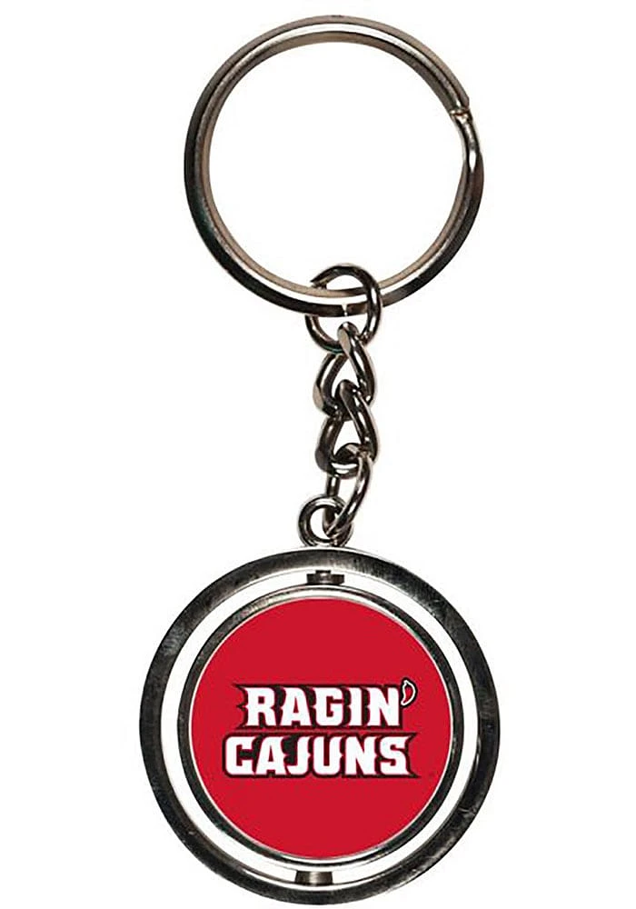 Louisiana Ragin' Cajuns Spinner Keychain - Red