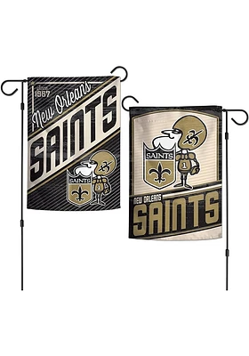 New Orleans Saints Retro Garden Flag - Black