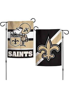 New Orleans Saints Classic Logo Garden Flag - Black