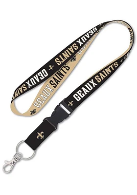 New Orleans Saints Slogan Lanyard - Black