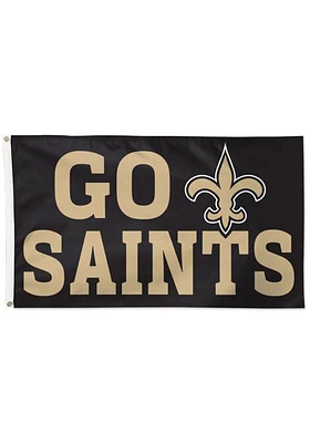 New Orleans Saints Slogan Black Silk Screen Grommet Flag