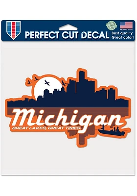 Michigan 8 x 8 Auto Decal - Blue