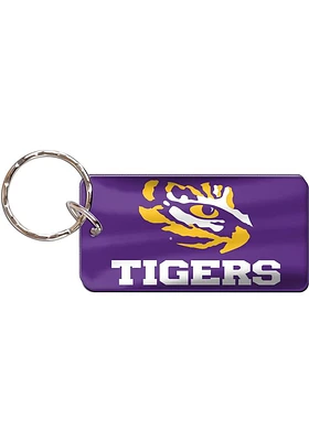 LSU Tigers Logo Design Keychain - Purple
