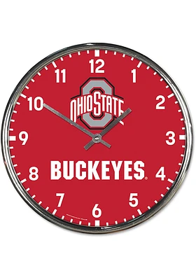 Ohio State Buckeyes Chrome Wall Clock