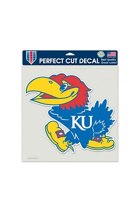 Kansas Jayhawks 8x8 Perfect Cut Auto Decal - Blue