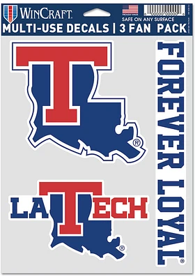 Louisiana Tech Bulldogs 3pk Fan Auto Decal - Blue