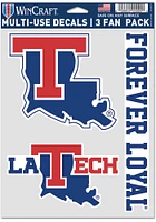 Louisiana Tech Bulldogs 3pk Fan Auto Decal - Blue