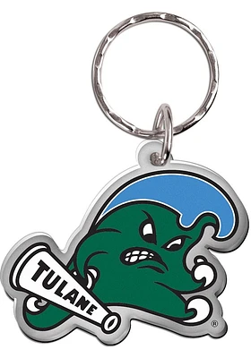 Tulane Green Wave Freeform Keychain - Blue