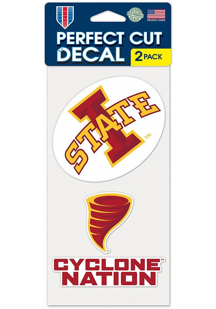 Iowa State Cyclones 2 Pack Auto Decal - Red
