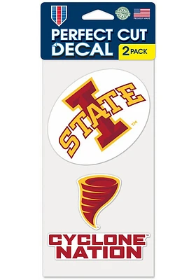 Iowa State Cyclones 2 Pack Auto Decal - Red