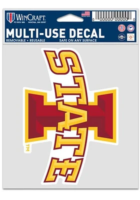 Iowa State Cyclones 3.75x5 Logo Auto Decal - Red