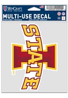 Iowa State Cyclones 3.75x5 Logo Auto Decal - Red